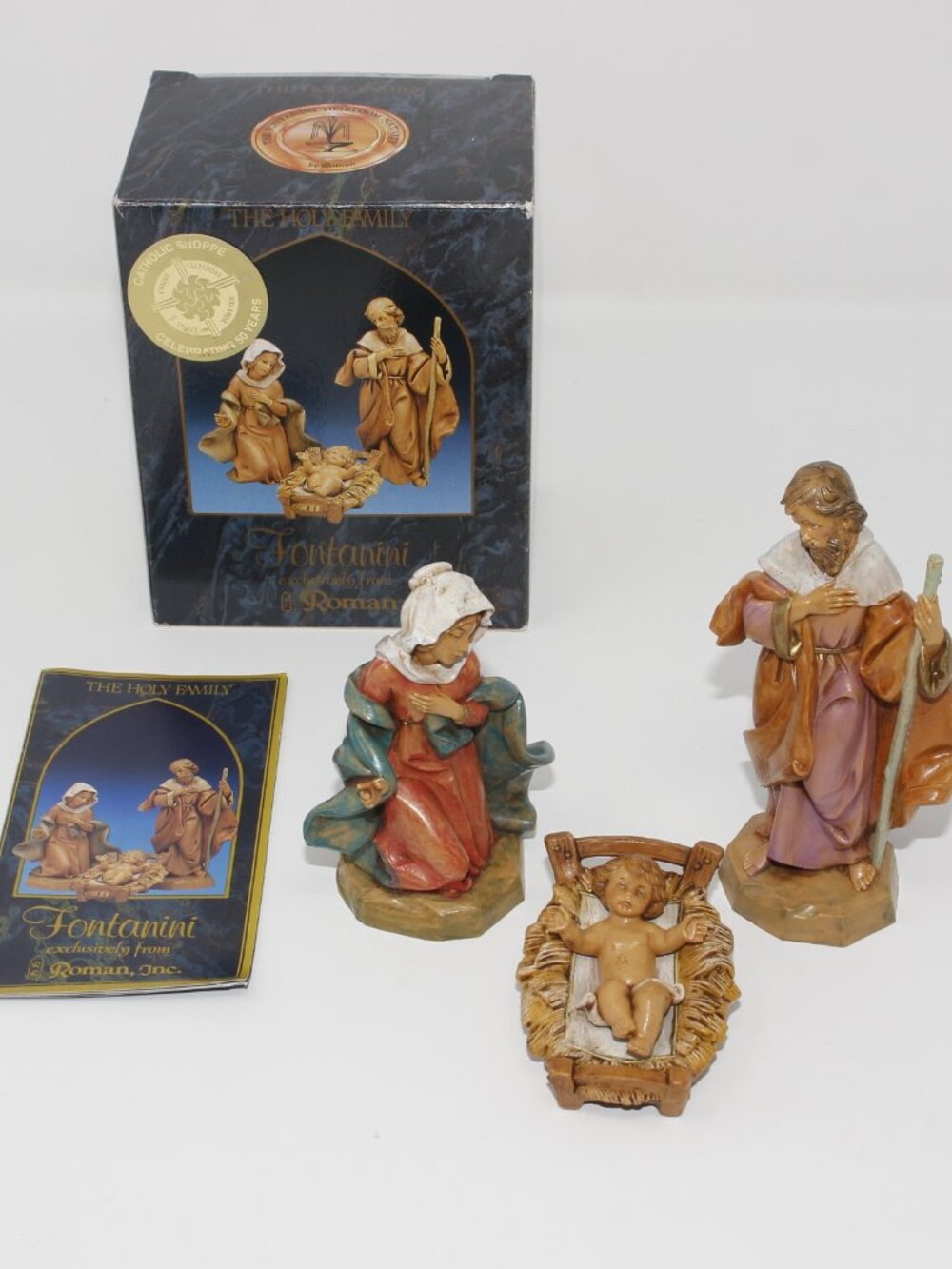 1991 Fontanini 5" The Holy Family figures w/ card #71503 Mary Joseph Baby Jesus